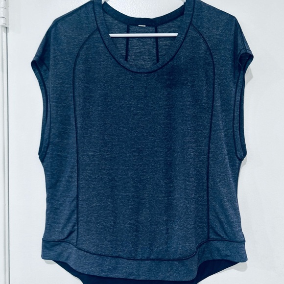 LULULEMON PACE PERFECT SHORT SLEEVE TEE HEATHERED.SIZE 10 - Picture 6 of 8